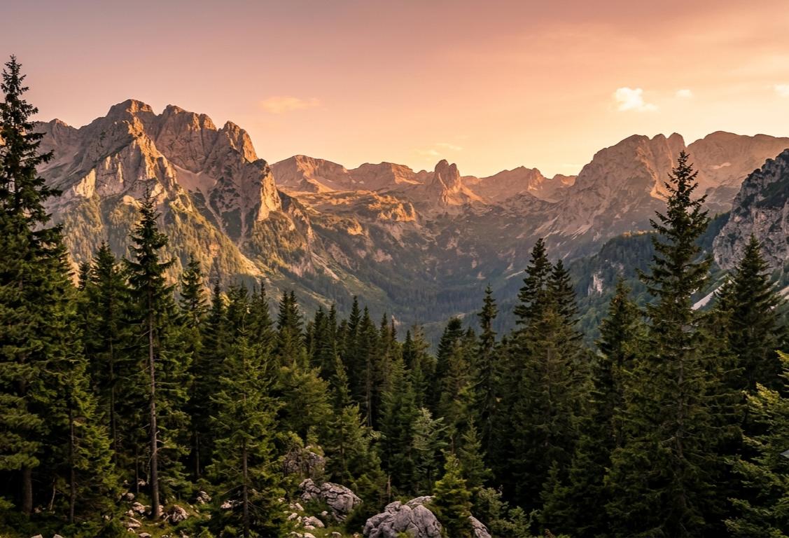 Durmitor mountains golden hour Montenegro